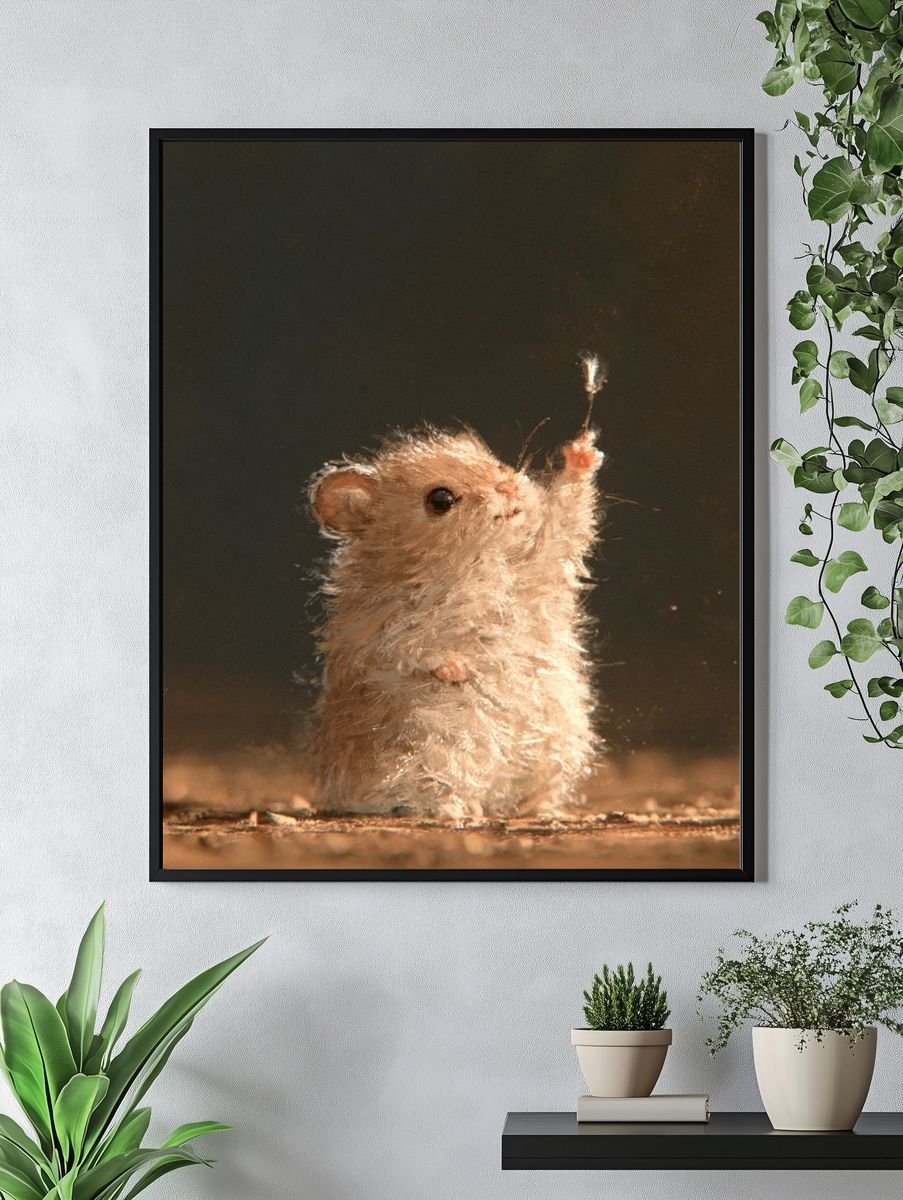 Curious Mouse Portrait Print. — room view 4