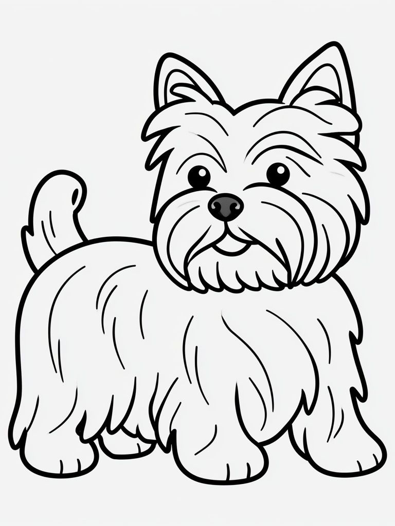 Yorkshire Terrier Line Art Poster. poster — animals art