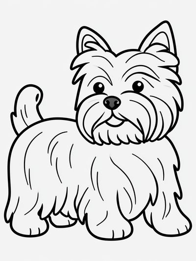 Yorkshire Terrier Line Art Poster. poster