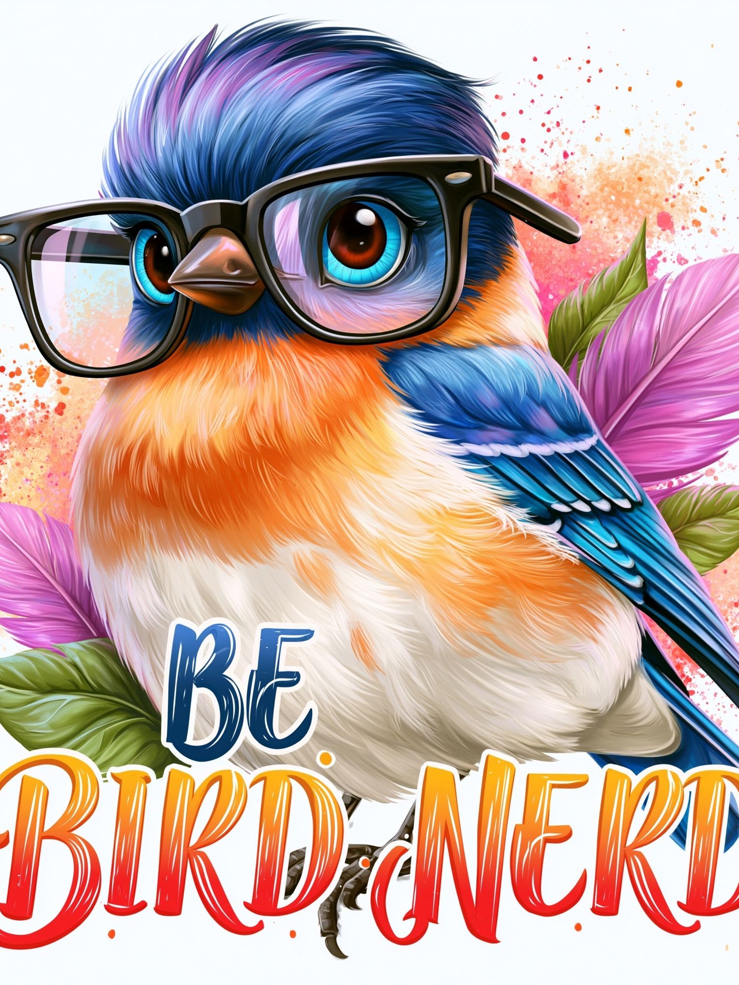 Be Bird Nerd Cartoon Poster. poster detail