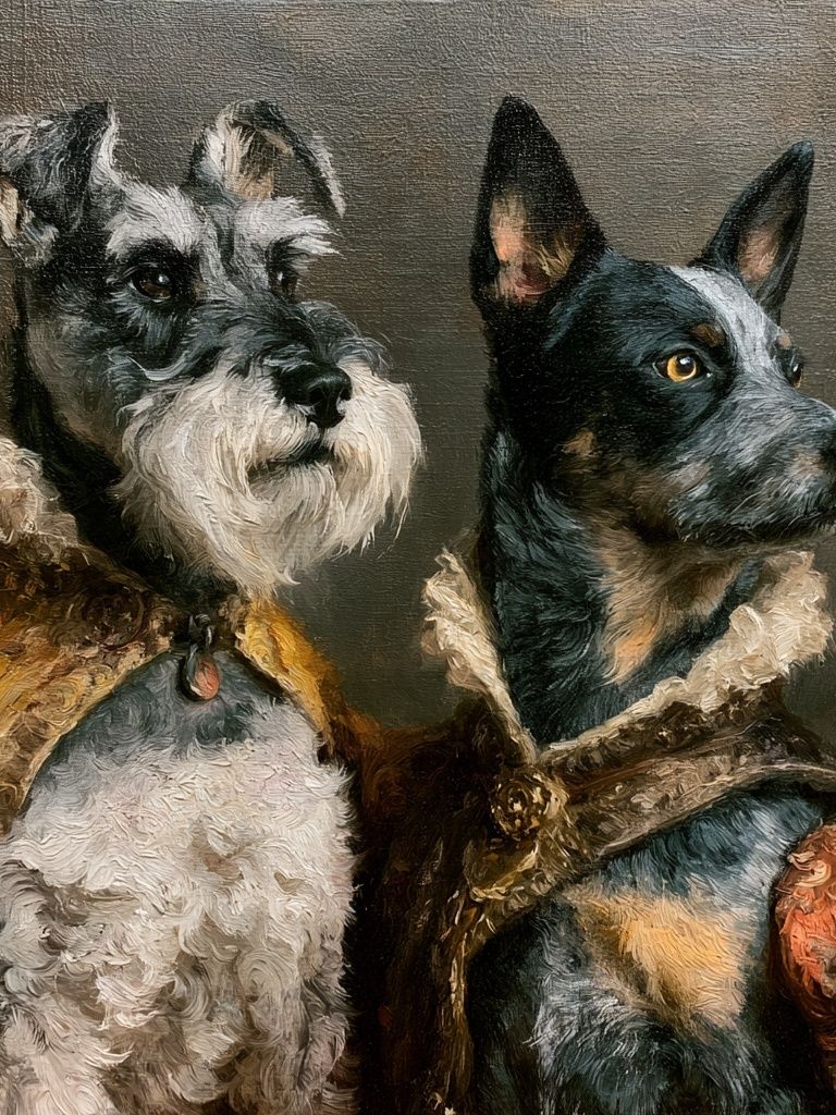 Two Dogs Portrait Fine-Art Poster. poster detail