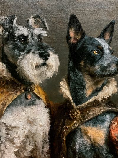Two Dogs Portrait Fine-Art Poster. poster print