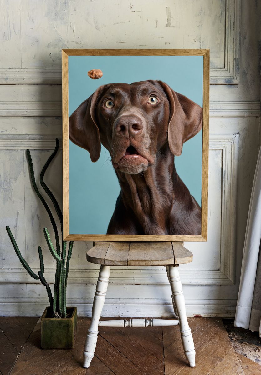 Chocolate Labrador Portrait Poster. — room view 1