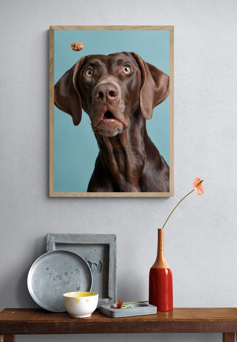 Chocolate Labrador Portrait Poster. — room view 3