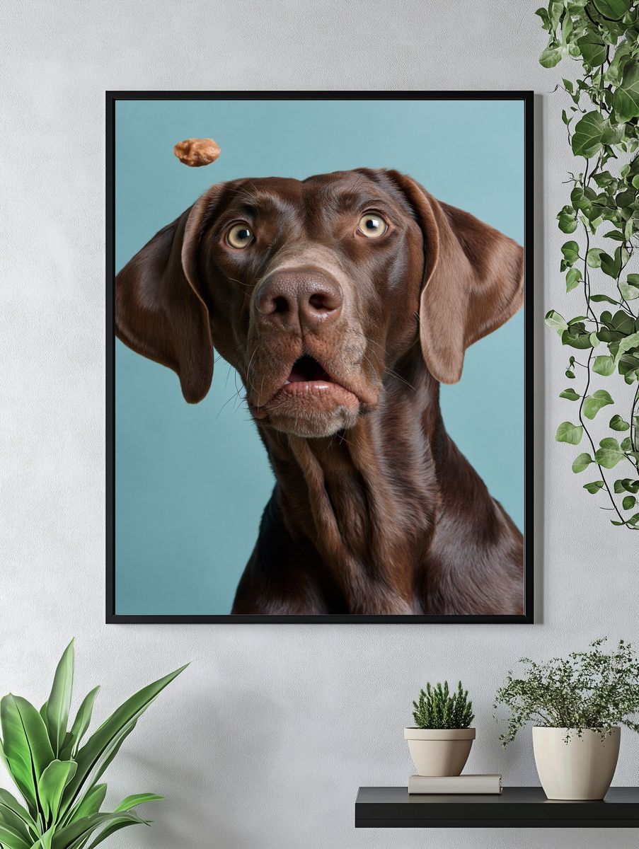 Chocolate Labrador Portrait Poster. — room view 4
