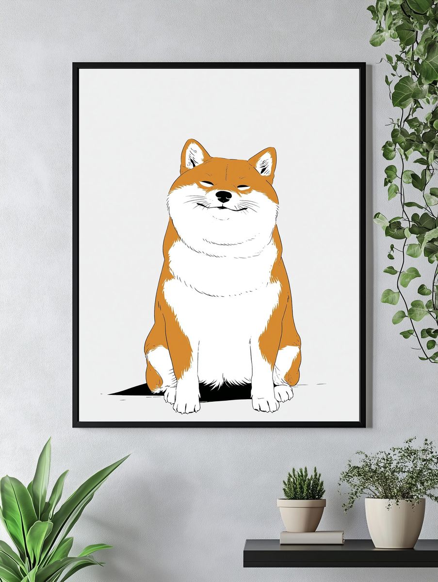 Shiba Inu Minimalist Poster. — room view 4