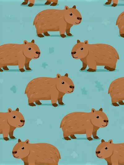 Capybara Pattern Illustration Poster. poster