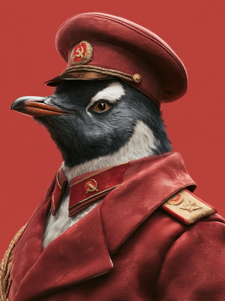 Soviet Penguin Portrait Poster. poster detail