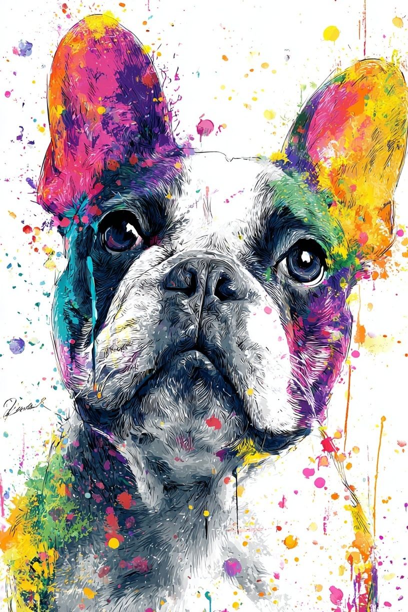 French Bulldog Pop Art Poster. poster detail