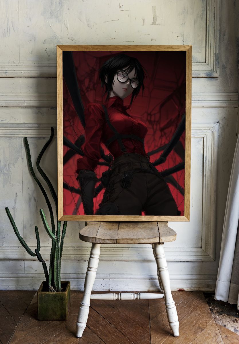 Dark Spider Woman Anime Poster. room preview