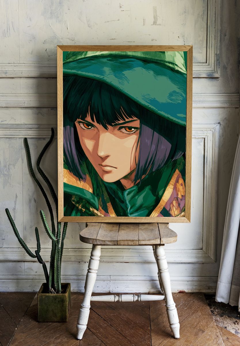 Anime Portrait — Digital Art Print. — room view 1