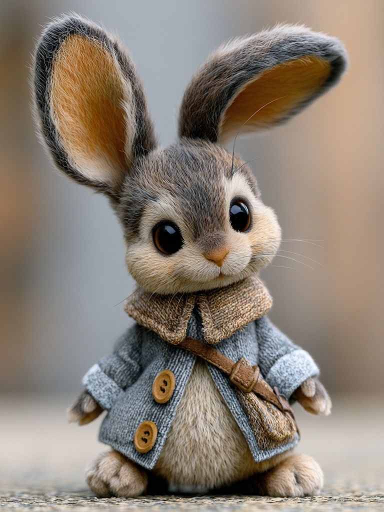 Cute Bunny Portrait Print. poster — animals art