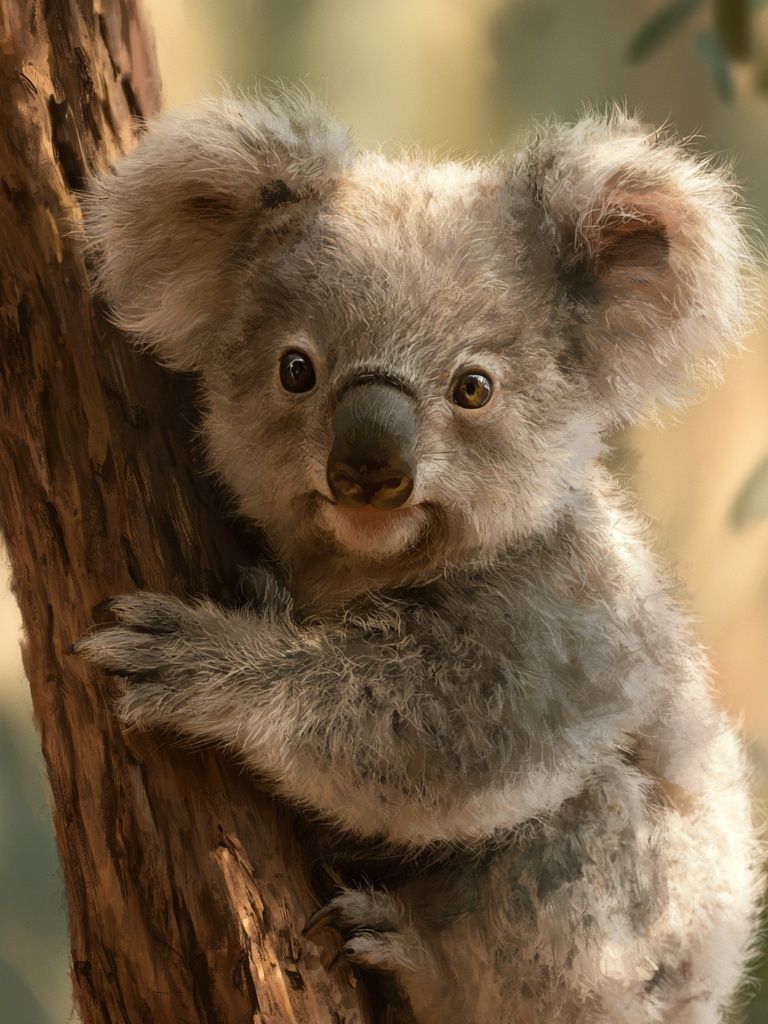 Baby Koala Portrait Print. poster detail