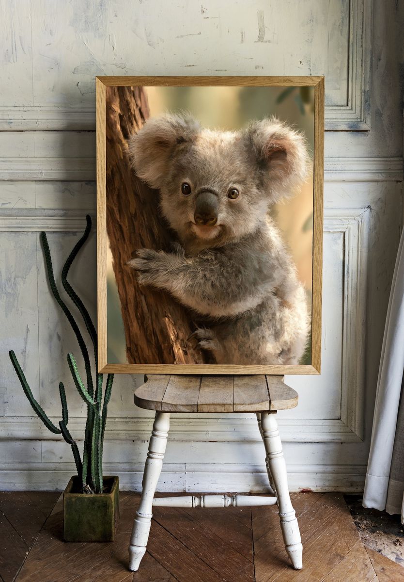 Baby Koala Portrait Print. — room view 1