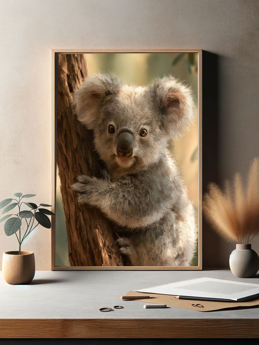 Baby Koala Portrait Print. — room view 2
