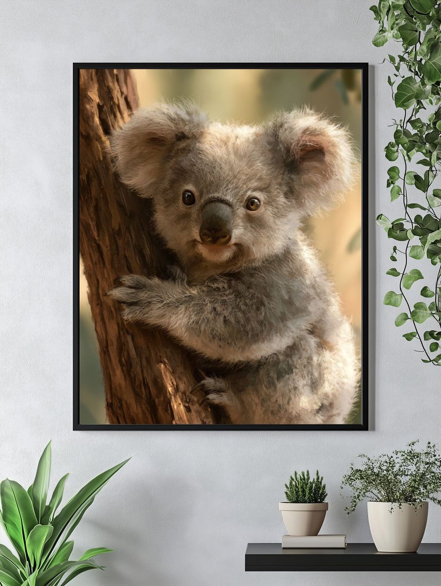 Baby Koala Portrait Print. — room view 4