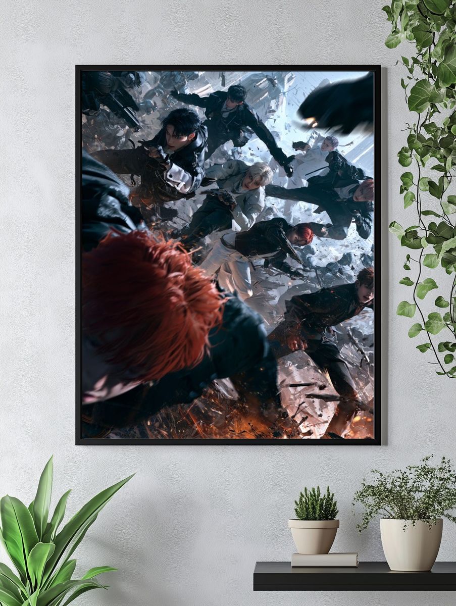 Anime Battle Squad Digital Art Poster. — room view 4