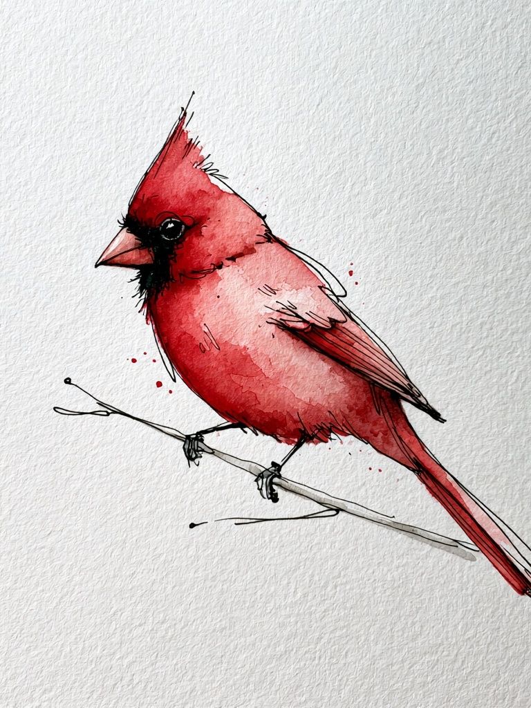 Red Cardinal Watercolor Poster. poster — animals art
