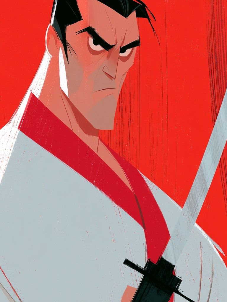 Samurai Warrior Illustration Poster. poster — anime art