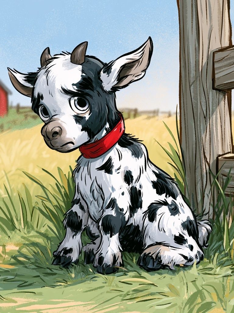 Baby Goat Farm Illustration Poster. poster — animals art
