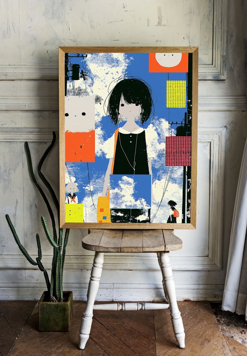 Anime Collage Illustration Poster. — room view 1
