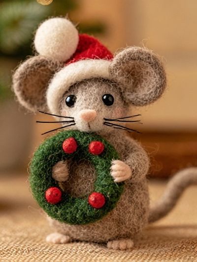 Christmas Mouse Illustration Poster. poster