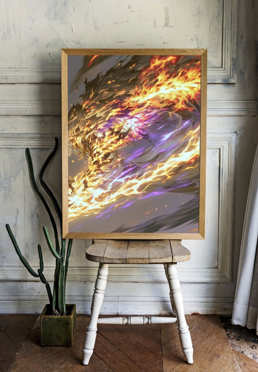 Flame Spirit Anime Print. — room view 1