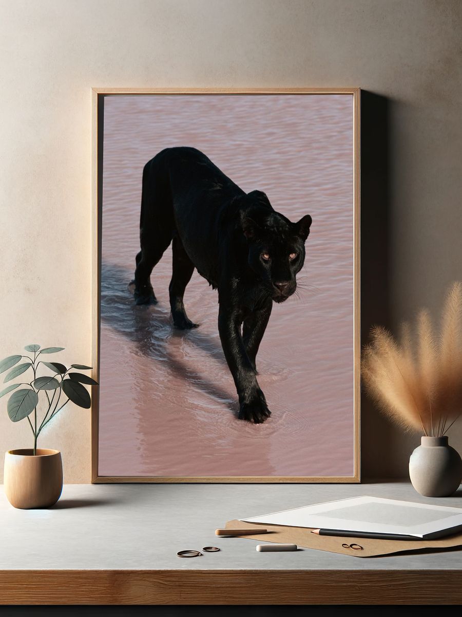 Black Panther in Water Poster. — room view 2