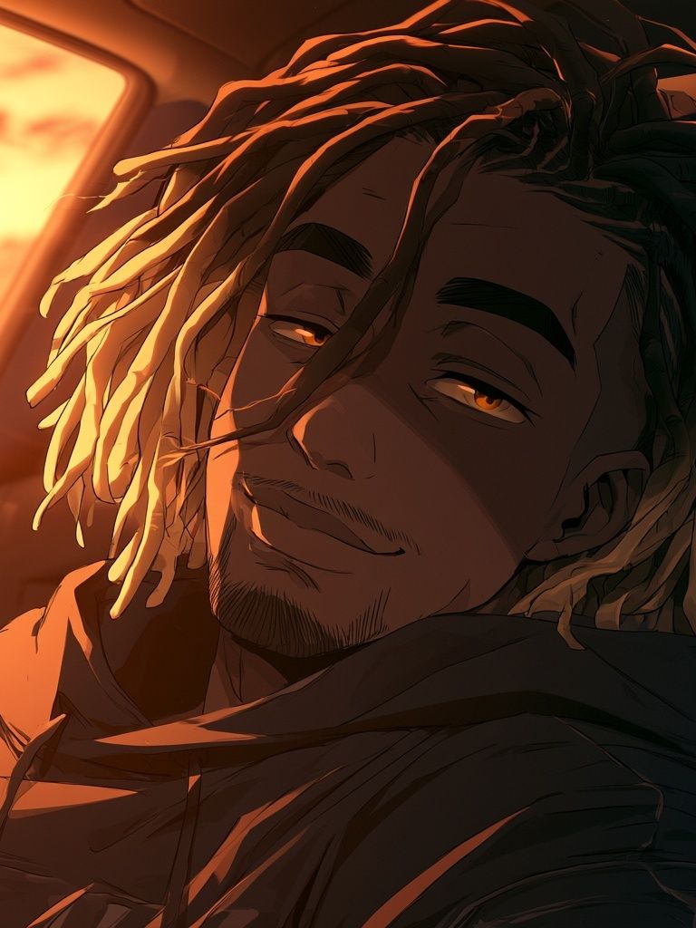 Sunset Anime Portrait Poster. poster detail