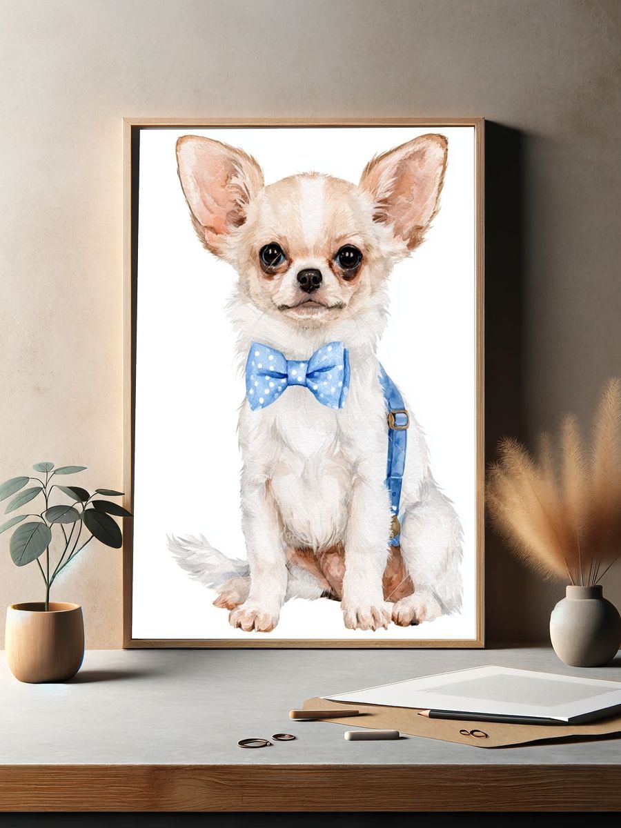 Chihuahua Watercolor Poster. — room view 2