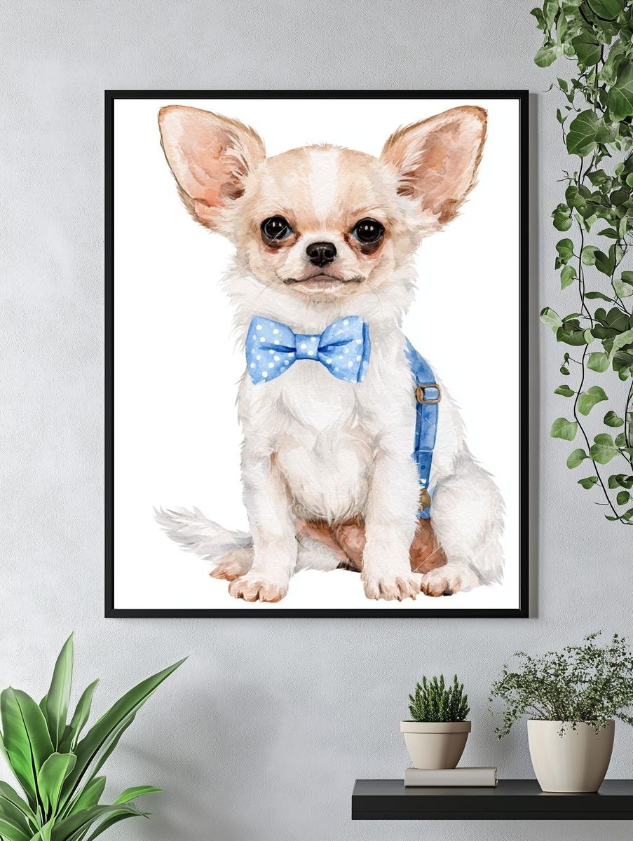 Chihuahua Watercolor Poster. — room view 4