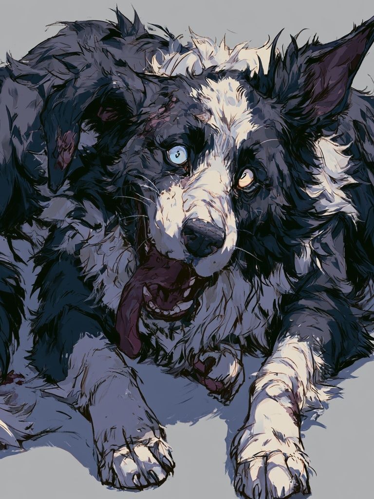 Border Collie Portrait Print. poster detail