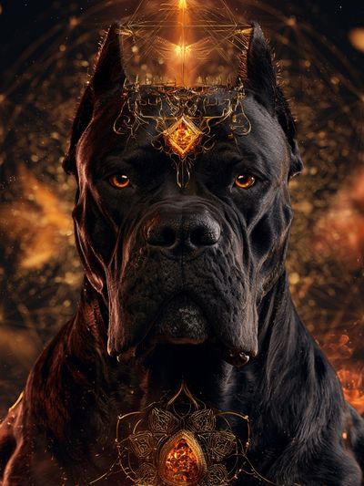 Black Cane Corso Fantasy Poster. poster