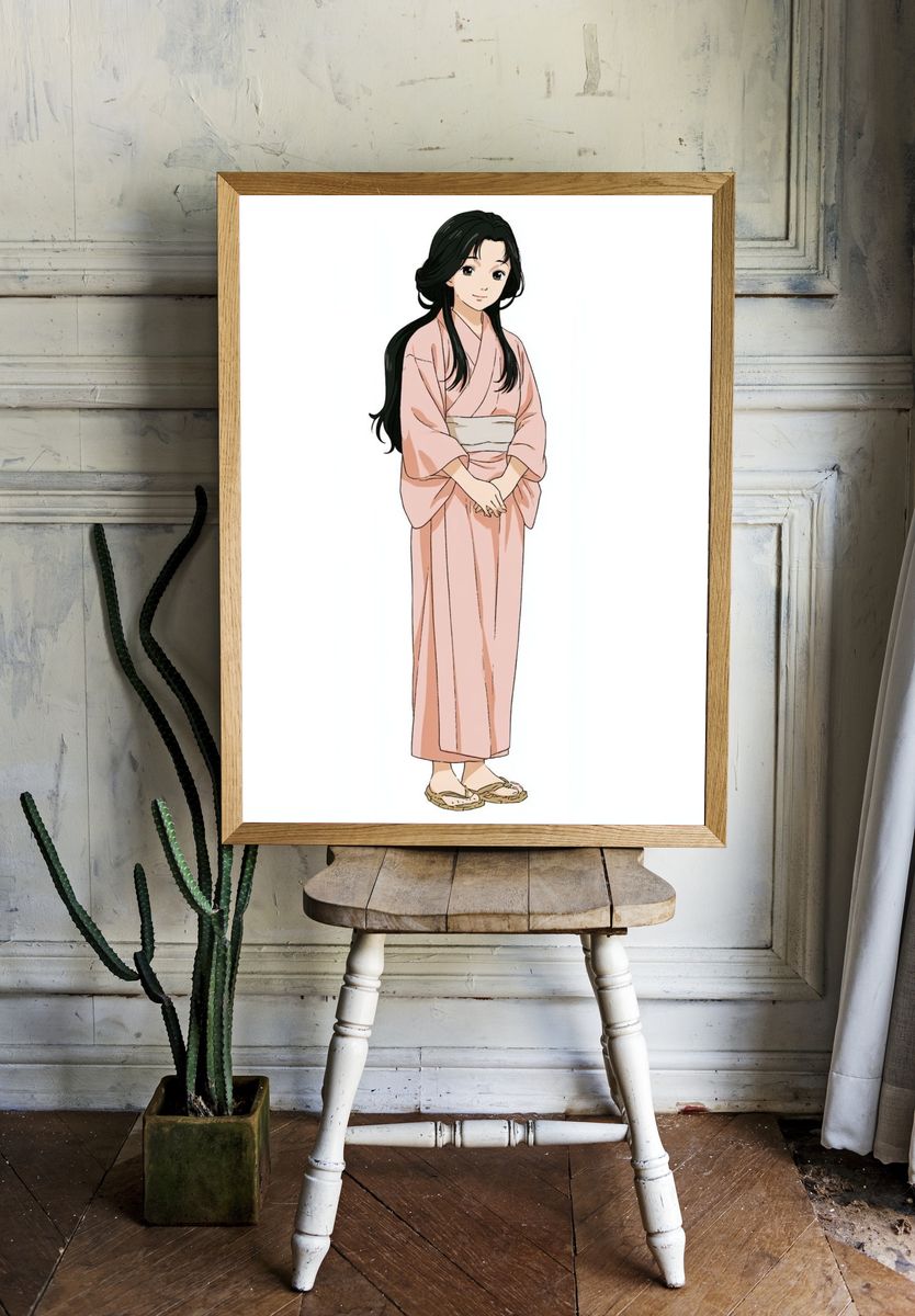 Kimono Girl Illustration Poster. — room view 1