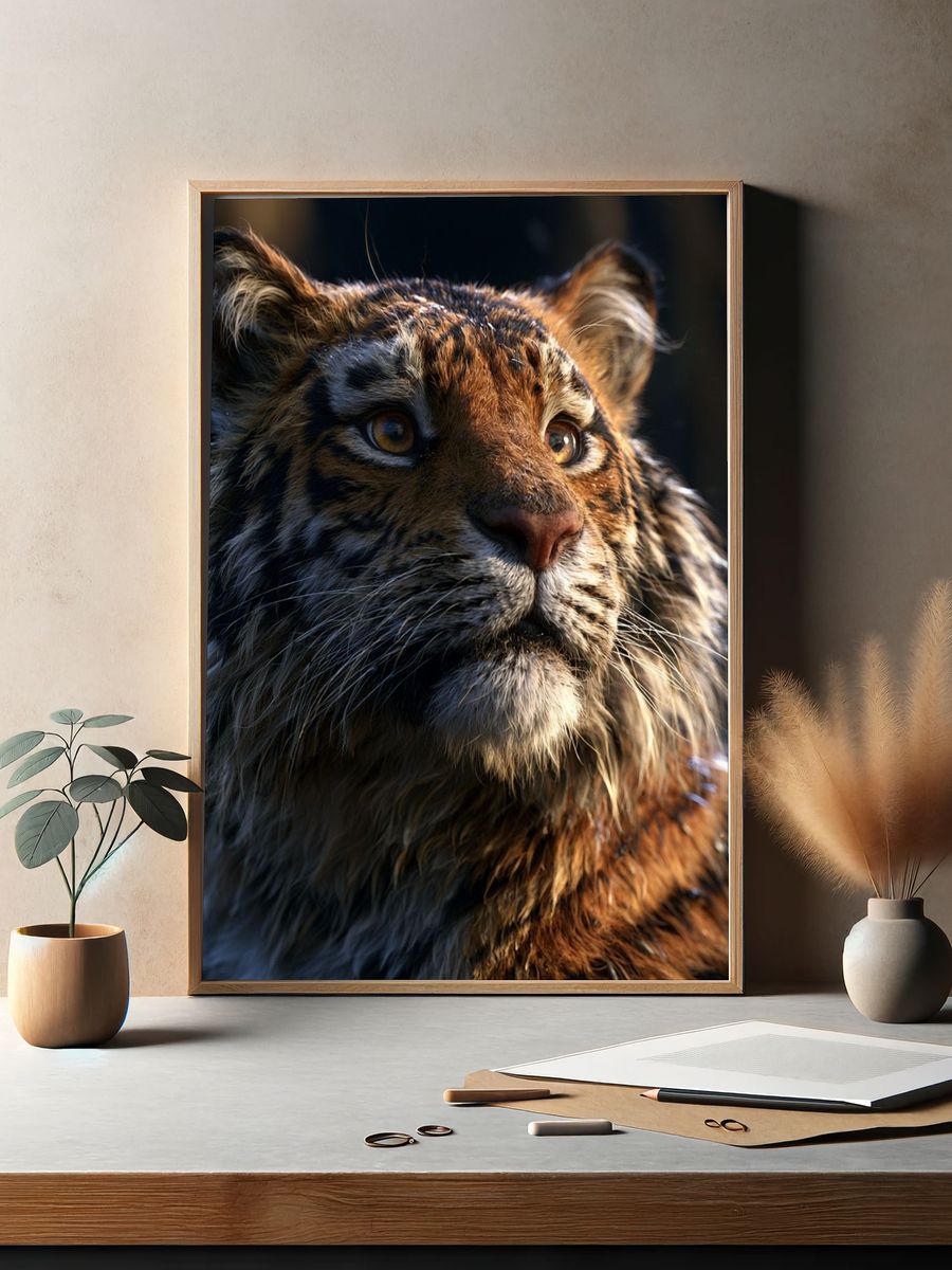 Tiger Cub Portrait Poster. — room view 2