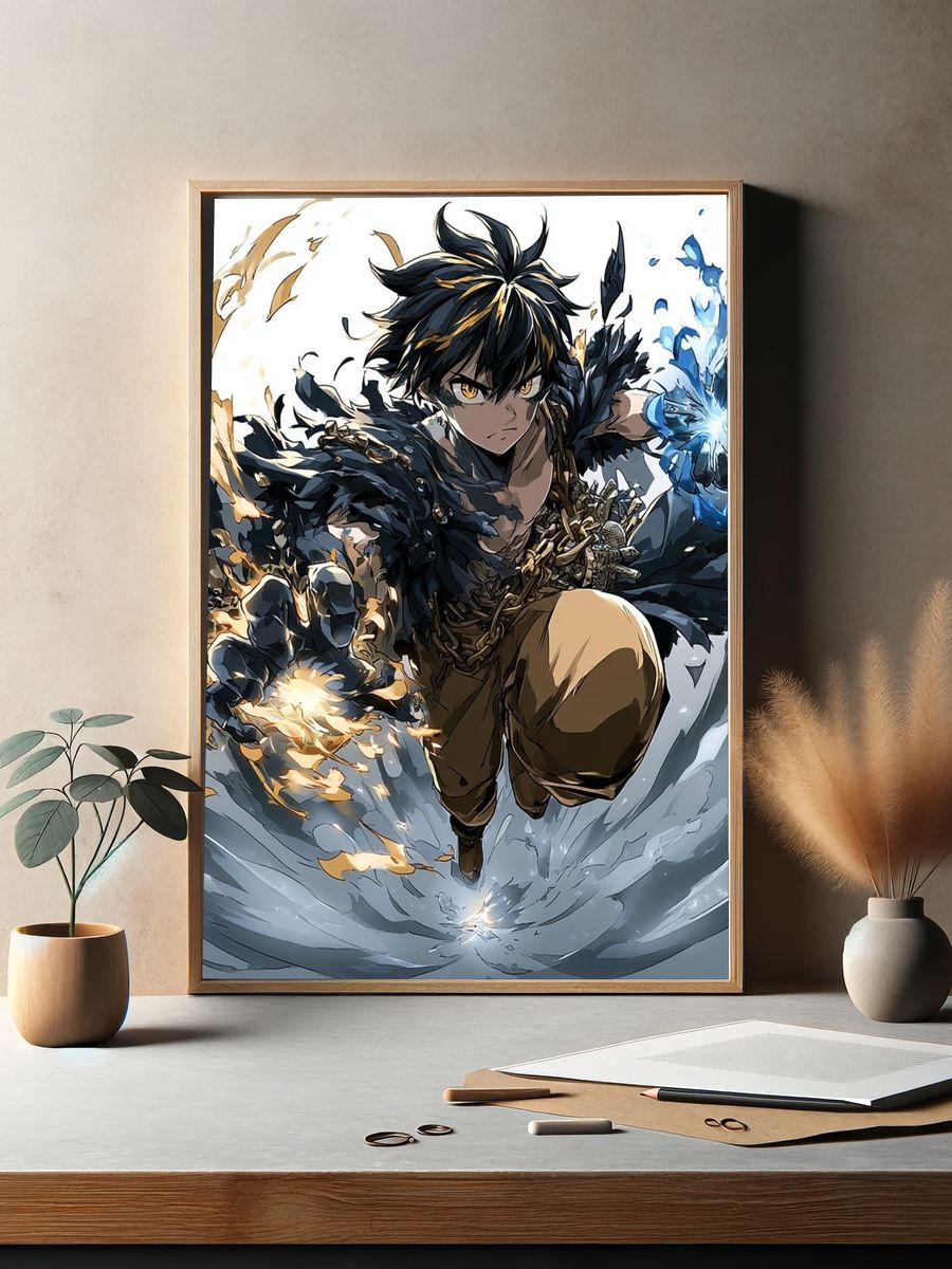 Elemental Warrior Anime Print. — room view 2