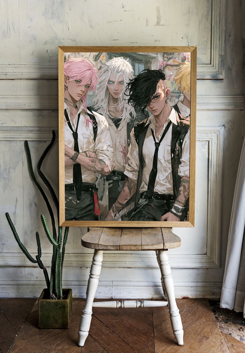 Punk Band Portrait Illustration Poster. room preview