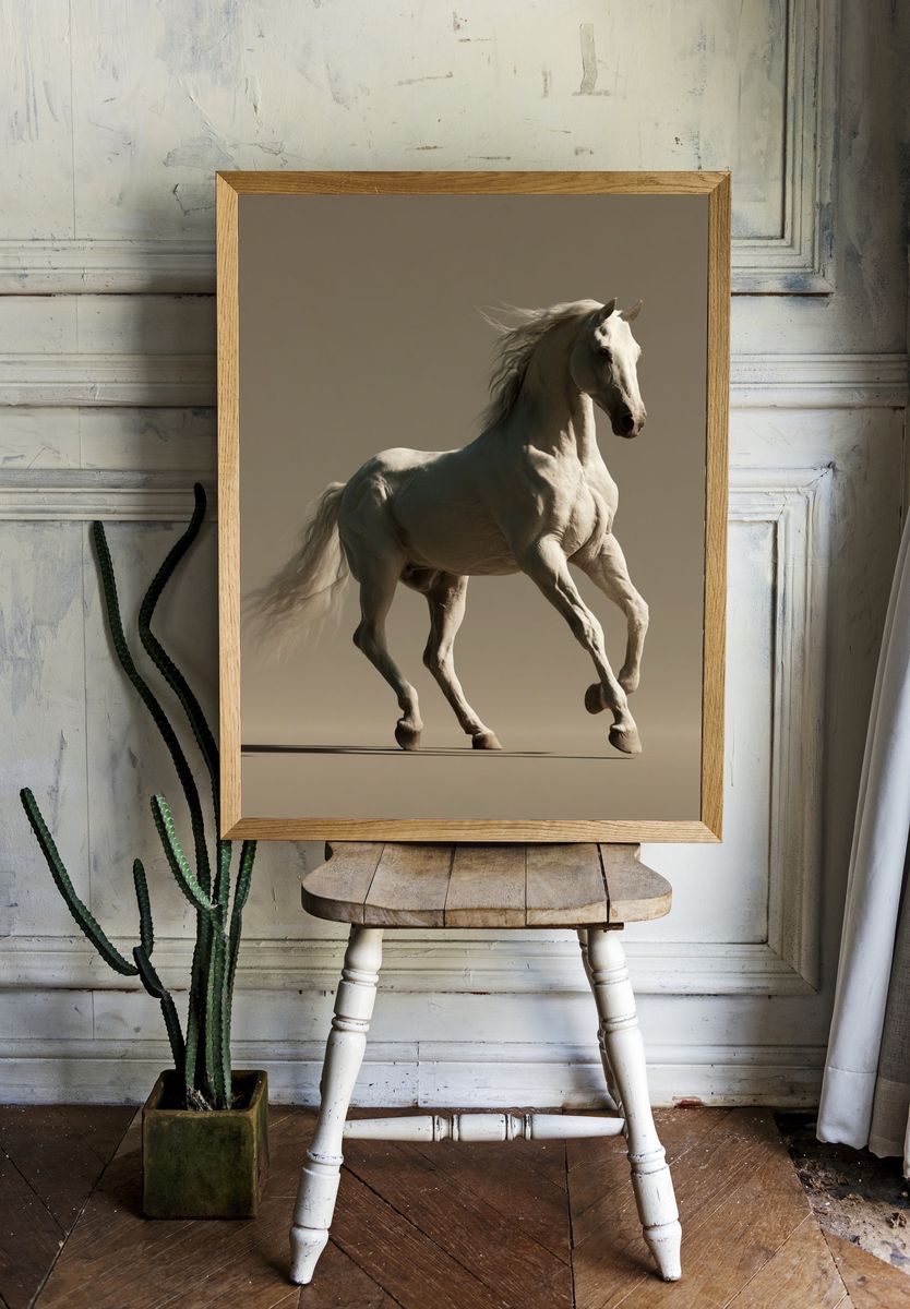 White Horse Photography Poster. — room view 1