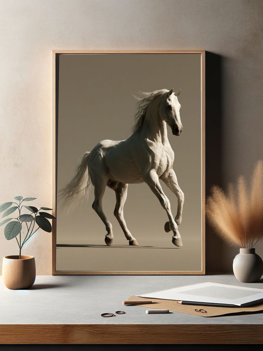 White Horse Photography Poster. — room view 2