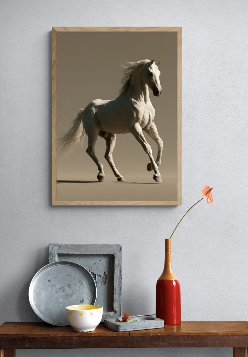 White Horse Photography Poster. — room view 3