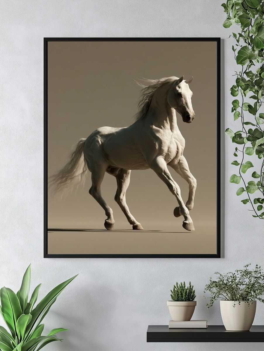 White Horse Photography Poster. — room view 4