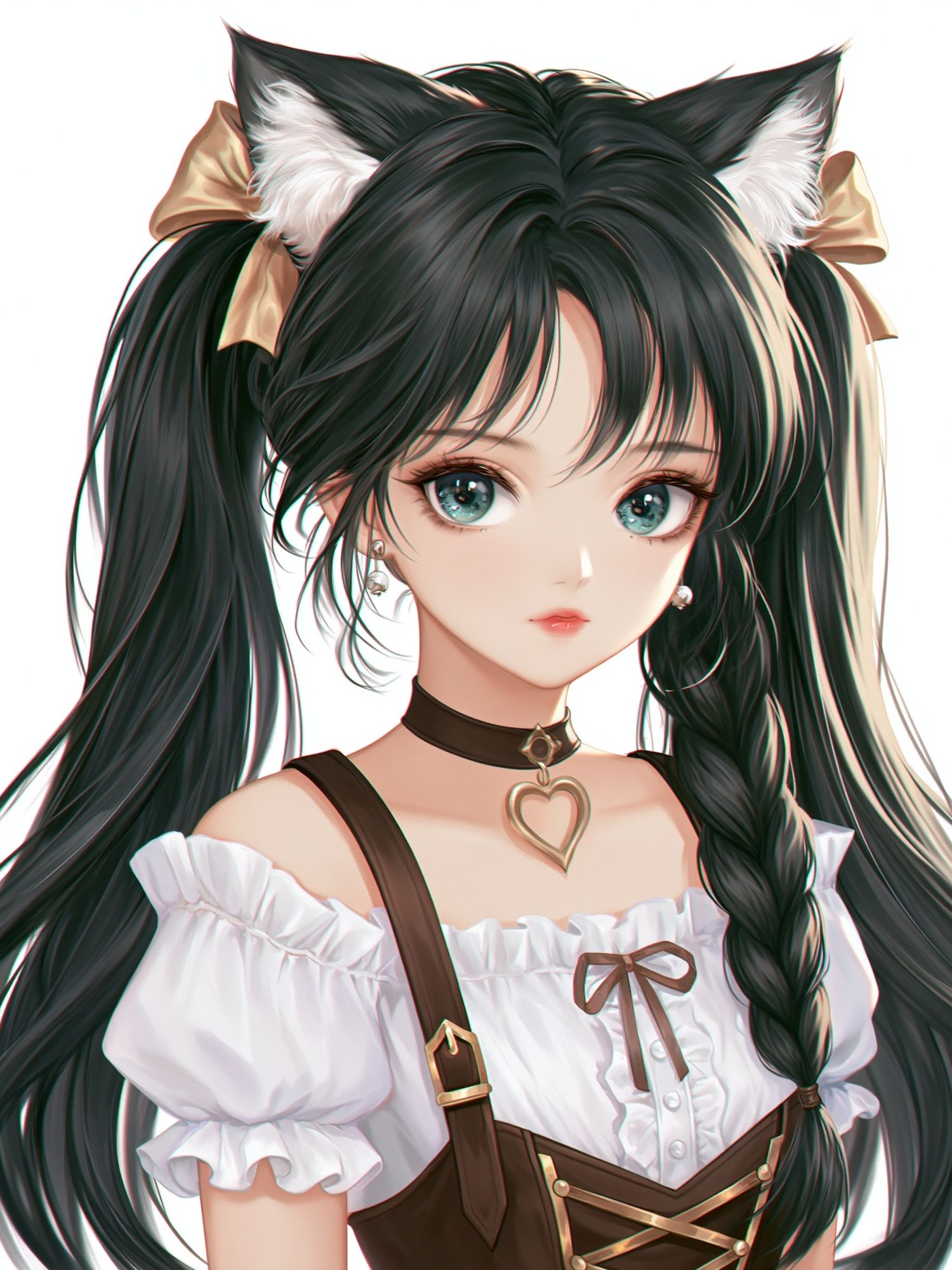 Anime Catgirl Portrait Print. poster — anime art