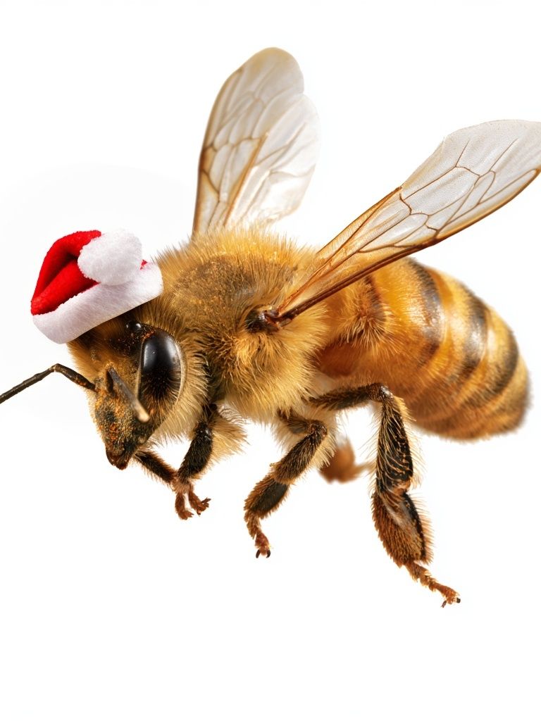 Christmas Bee Photography Poster. poster detail
