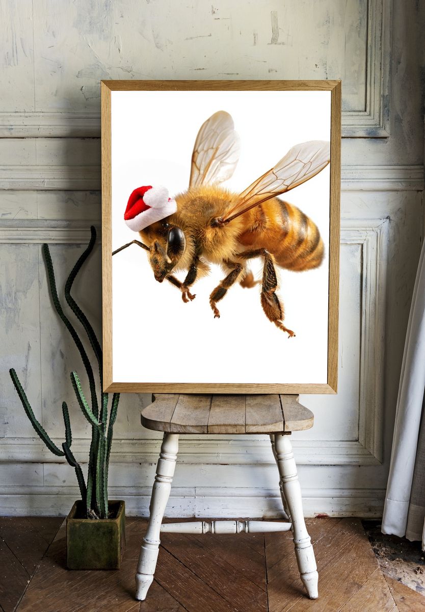 Christmas Bee Photography Poster. — room view 1