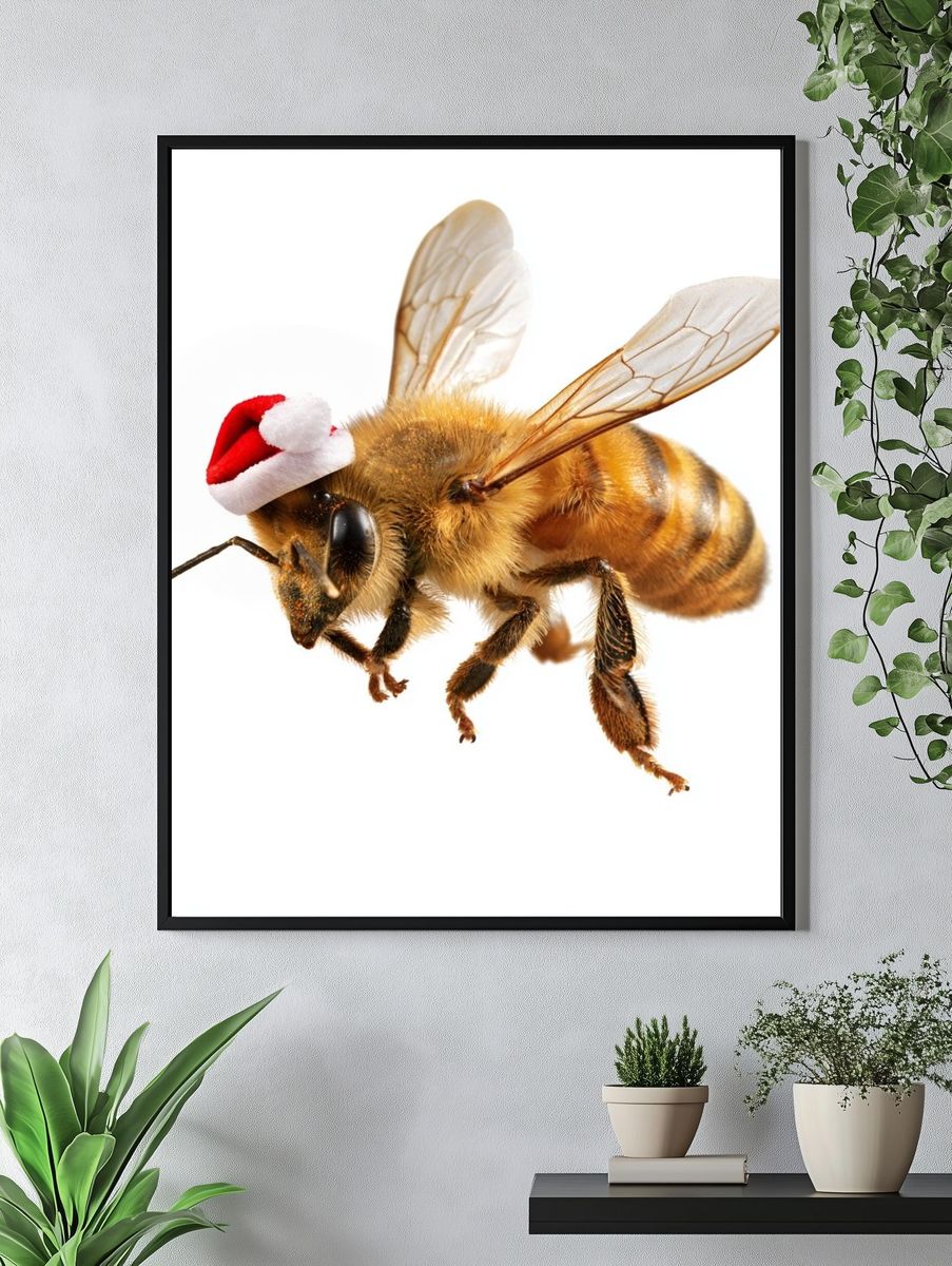 Christmas Bee Photography Poster. — room view 4