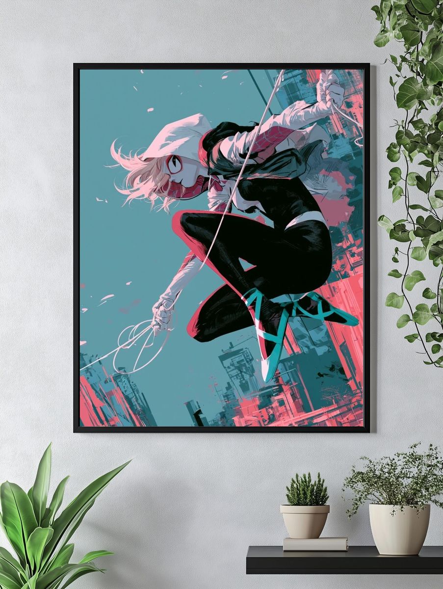 Masked Acrobat Anime Print. — room view 4