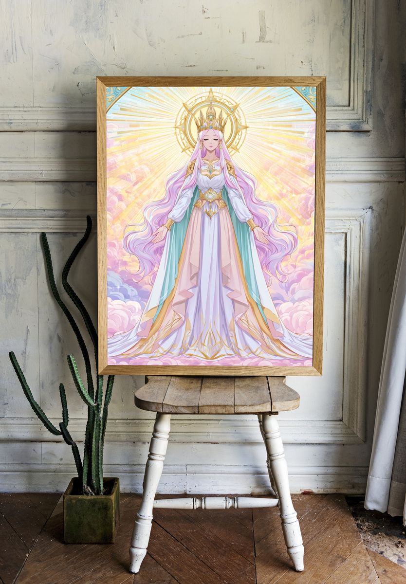 Celestial Anime Goddess Poster. room preview