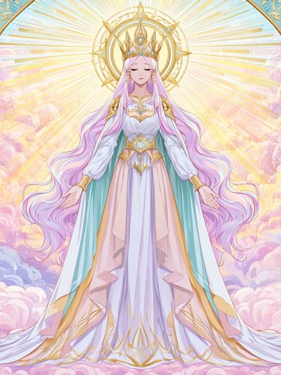 Celestial Anime Goddess Poster. poster print