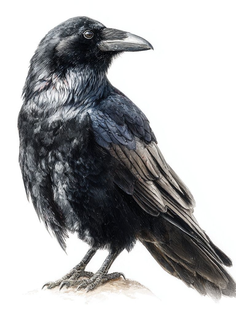 Raven Portrait Illustration Poster. poster detail