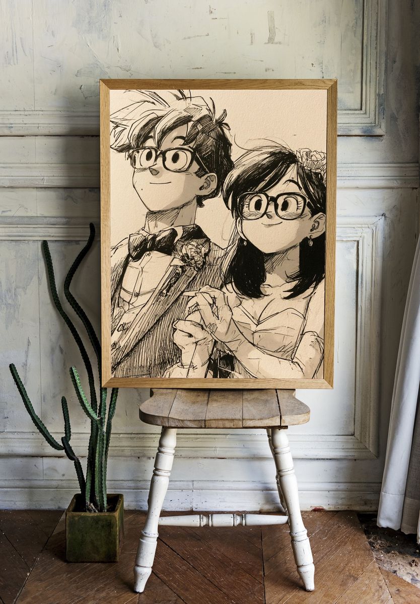 Anime Wedding Portrait Print. — room view 1